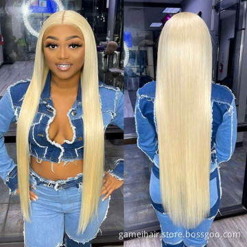 For Black Women Cheap 12a Brazilian Virgin Human Hair Transparent 613 Blonde Straight Lace Wig HD Full Lace Front Wig Human Hair